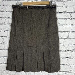 IZ Byer Pencil Skirt with Belt Pleated Brown Juniors Size 5